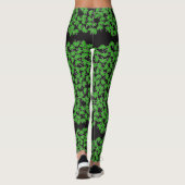 St. Patricks Day Green Shamrock Pattern op Black Leggings (Achterkant)