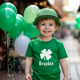St. Patrick's Day Green Shamrock Persoonlijke naam Kinder Shirts