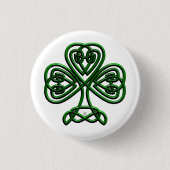 St Patricks Day Green Shamrock Ronde Button 3,2 Cm (Voorkant)