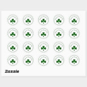 St. Patrick's Day Green shamrock Ronde Sticker (Vel)