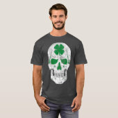 St Patricks Day Green Shamrock Skull Irish Gift T-shirt (Voorkant volledig)