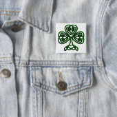 St Patricks Day Green Shamrock Vierkante Button 5,1 Cm (In situ)