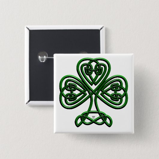 St Patricks Day Green Shamrock Vierkante Button 5,1 Cm (Voorkant /achterkant)