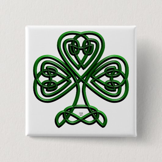 St Patricks Day Green Shamrock Vierkante Button 5,1 Cm (Voorkant)