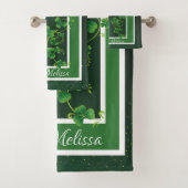 St. Patrick's Day Green Shamrock Vine Irish Party Bad Handdoek (Insitu)