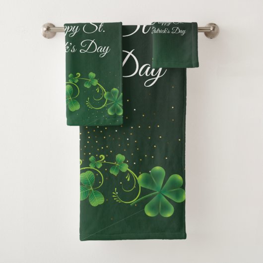 St. Patrick's Day Green Shamrock Vine Irish Party Bad Handdoek (Insitu)