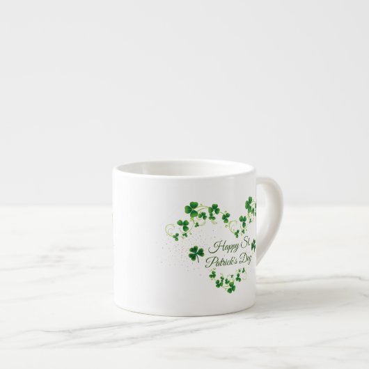 St. Patrick's Day Green Shamrock Vine Irish Party Espresso Kop (Voorkant rechts)
