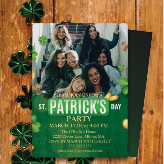 St. Patrick's Day Green Shamrock Vine Irish Party Folie Feestdagenkaart
