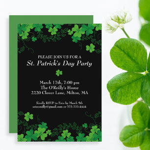 St. Patrick's Day Green Shamrock Vine Irish Party Kaart