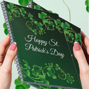 St. Patrick's Day Green Shamrock Vine Irish Party Notitieboek
