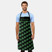 St. Patrick's Day Green Shamrock Vine Irish Party Schort (Gedragen)