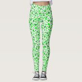 St Patrick's Day Green Shamrocks Confetti Leggings (Voorkant)