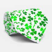 St Patrick's Day Green Shamrocks Confetti Stropdas (Opgerold)