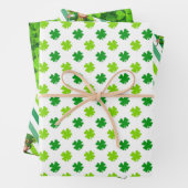 St. Patrick's Day Green Shamrocks Leprechaun Fun 3 Inpakpapier Vel (In situ)