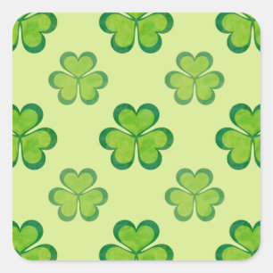 St. Patrick's Day Green Shamrocks Lucky Clovers Vierkante Sticker