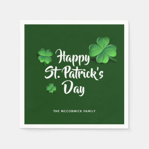 St. Patricks Day Green Shamrocks Party - Gepersona Servet