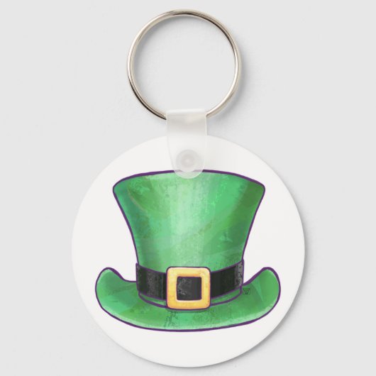 St Patrick's Day Green Top Hat Sleutelhanger (Voorkant)