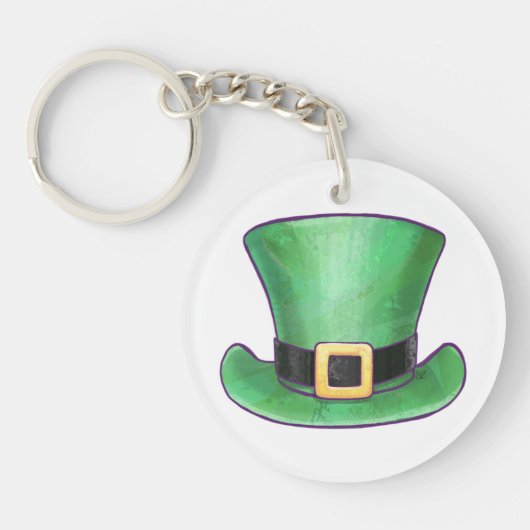 St Patrick's Day Green Top Hat Sleutelhanger (Voorkant)