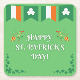 St. Patrick's Day Green Vierkante Kartonnen Onderzetter