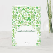 St Patricks Day Green Waterverf Shamrock Pattern Kaart (Achterkant)