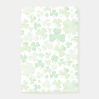 St Patricks Day Green Waterverf Shamrock Pattern Post-it® Notes