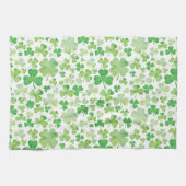 St Patricks Day Green Waterverf Shamrock Pattern Theedoek (Horizontaal)