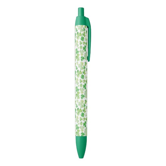 St Patricks Day Green Waterverf Shamrock Pattern Zwarte Inkt Pen (Achterkant (Verticaal))