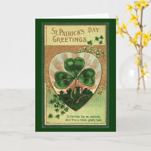 St Patrick's Day Greeting - Carte (Fleur jaune)