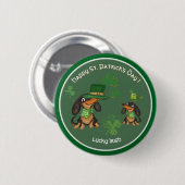 ST. Patrick's Day grillige schattige teckels Ronde Button 5,7 Cm (Voorkant /achterkant)