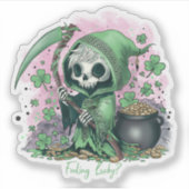 St. Patrick's Day Grim Reaper Sticker (Voorkant)