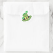 St-Patrick's Day groen chevron kabouter pet Ronde Sticker (Tas)