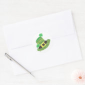 St-Patrick's Day groen chevron kabouter pet Ronde Sticker (Envelop)