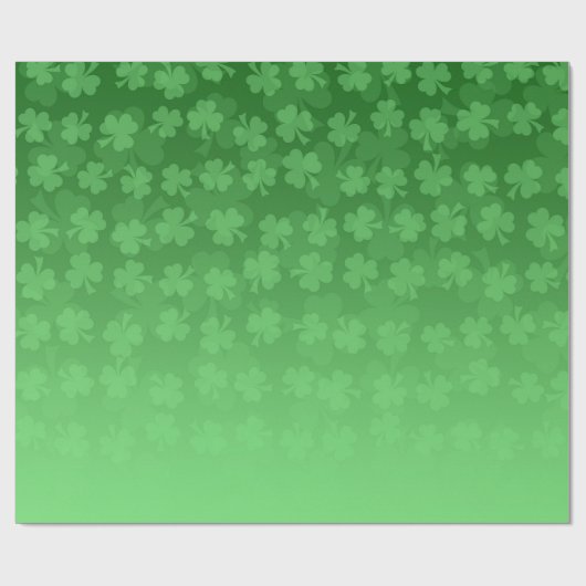 St. Patrick's Day groen shamrocks ombre patroon Cadeaupapier (Vlak)