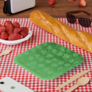 St. Patrick's Day groen shamrocks ombre patroon Papieren Bordje