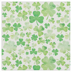 St. Patricks Day Groene Aquarel Shamrock Design Stof