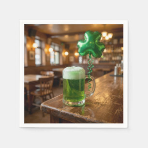 St. Patrick's Day Groene Bier en Ballon Servet