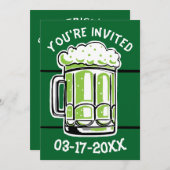 St. Patrick's Day Groene Bier Party Uitnodiging (Voorkant / Achterkant)