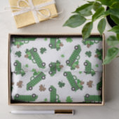 St. Patrick's Day Groene Geruite Vrachtwagen Klave Tissuepapier (Geschenk)