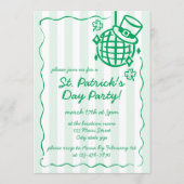 St. Patrick's Day groene handgetekende feest Kaart (Voorkant)