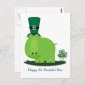 St. Patrick's Day: Groene HIPPO Briefkaart (Voorkant / Achterkant)