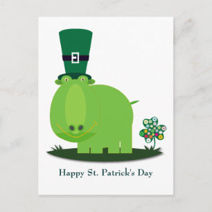 St. Patrick's Day: Groene HIPPO Briefkaart