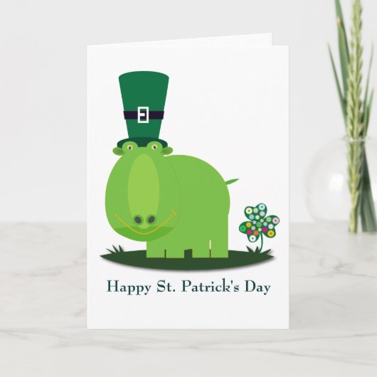 St. Patrick's Day: Groene HIPPO Kaart (Voorkant)