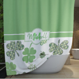 St Patrick's Day Groene Klaver Douchegordijn