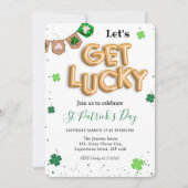 St. Patrick's Day Groene Klaver geluksfeestje Kaart (Voorkant)