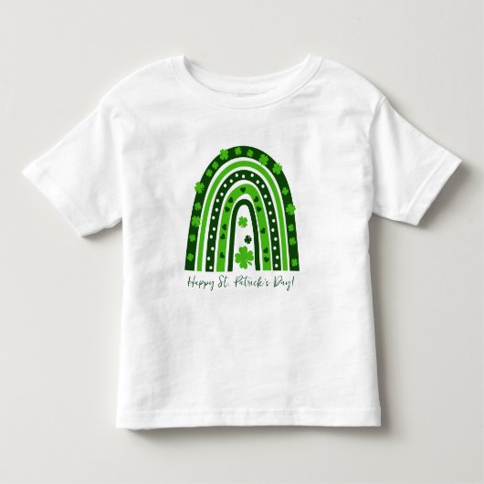 St. Patrick's Day Groene Klaver Regenboog Kinder Shirts (Voorkant)