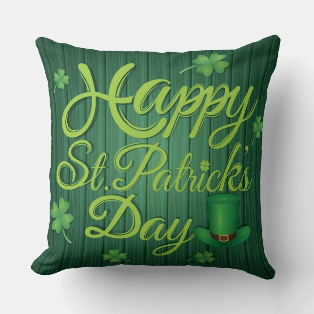 St Patrick's Day / Groene streep kussen (Voorkant)