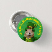 St. Patrick's Day Groundhog Party Animal Ronde Button 3,2 Cm (Voorkant /achterkant)