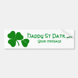 St Patrick's Day - haal Lucky 3 + 1 bladeren = 4 Bumpersticker