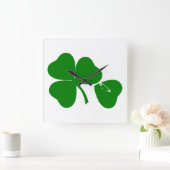 St Patrick's Day - haal Lucky 3 + 1 bladeren = 4 Vierkante Klok (Huis)