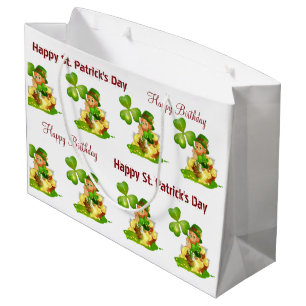 St. Patrick's Day Happy Birthday Gift Bag Groot Cadeauzakje
